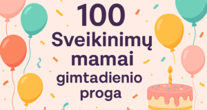 Viltinga tortas su gimtadieniu, jaunesnių ir senesnių įvaizdžių su balionais ir konfeti, Future Live Vilnius renginio šventės iliustracija.