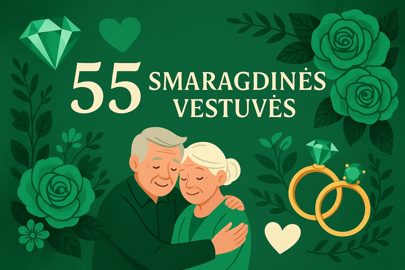 55 metų vestuvių metinės – Smaragdinės vestuvės